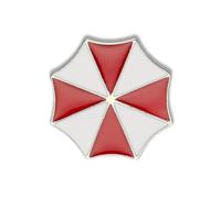 Pin de esmalte rojo y blanco X Emblema Alicia paraguas símbolo novedad broche botones joyería para chaquetas jeans mochila tela solapa bolsa sombrero regalo para películas amantes de la película