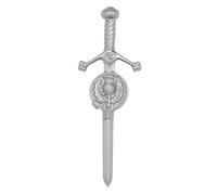 Pin de falda escocesa de alta calidad, acabado plateado con emblema de cardo, accesorio tradicional de vestido de las tierras altas