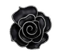 Pin de flores para mujeres Broche Camellia Black Camellia Pin Joya de corsage de moda, 1.5 "de largo