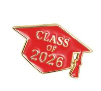 Pin de insignia de graduación del año 2026 de aleación de Zn esmaltada para estudiantes, logros académicos, recuerdos, insignia con temática escolar, One Size, como se describe