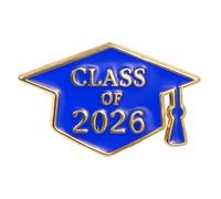 Pin de insignia de graduación del año 2026 de aleación de Zn esmaltada para estudiantes, logros académicos, recuerdos, insignia con temática escolar, One Size, como se describe