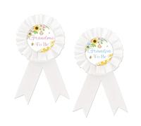 Pin de insignia de hojalata de Uncle To Bee, pin de botón con tema de abeja, pin de cinta de premio de roseta blanca para revelación de género, regalos para celebración de fiesta de baby shower