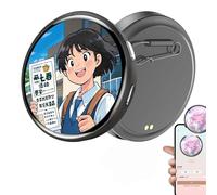 Pin de insignia digital 2026, insignia E con pantalla táctil IPS HD de 1.7 pulgadas, insignias de píxeles, insignias digitales, insignias digitales, fotos, vídeo, gif, insignias electrónicas, regalo