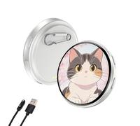 Pin de insignia digital con pantalla de píxeles, pin digital personalizable con botón inteligente, foto GIF a través de Bluetooth, regalo para entusiastas del anime y fanáticos de los deportes