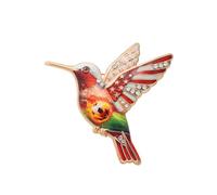 Pin de joyería de colibrí, acabado esmaltado que no destiñe, cierre seguro para ropa, accesorios para banquetes y fiestas, Pin de pájaro patriótico