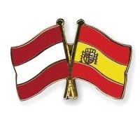 Pin de la amistad con la bandera de Austria - Pin de metal con la bandera de España, Esmalte duro