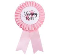 Pin de la insignia de la mamá para ser hojalata - botón de la ducha del bebé, regalos de la nueva mamá revela el género fiesta bebé niña rosa roseta botón celebración del bebé (rosa)