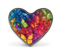 Pin de mariposa arcoíris colorida con forma de corazón, lindo broche, insignia, sombrero, accesorios de ropa, regalos para bodas y fiestas para mujeres y hombres.