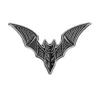 Pin de metal con alas de murciélago | Pin de solapa de murciélago gótico | Accesorio estético oscuro (3 x 2 cm)