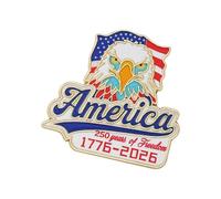 Pin de metal con diseño de águila, insignia del 250 aniversario del Día de la Independencia Americana, accesorios para uniformes y ropa casual, pin de solapa armado conmemorativo, Einheitsgröße, como
