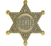 Pin de metal con insignia de sheriff, estrella de policía occidental, accesorio del viejo oeste