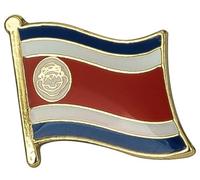 Pin de metal esmaltado con bandera nacional de Costa Rica, solapa diplomática, 1,9 cm x 1,6 cm, esmalte duro, broche de bandera tricolor, pin de emblema nacional para chaqueta, sombrero o mochila