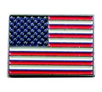 Pin de metal esmaltado con diseño de bandera de Estados Unidos.