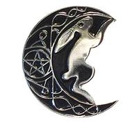 Pin de metal esmaltado con diseño de liebre celta wicca ocultista pagana buena suerte pentagrama runa símbolo