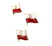 Pin de metal esmaltado con escudo polaco de Polonia, bandera de país, paquete de 3, Metal