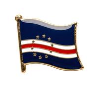 Pin de metal esmaltado con la bandera nacional de Cabo Verde, 1,9 cm x 1,6 cm, pin de solapa de esmalte duro con tiburones azules de Cabo Verde, símbolo de nación isleña africana para chaqueta