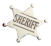 Pin de metal esmaltado del salvaje oeste, estrella de Sheriff (acabado cromado).