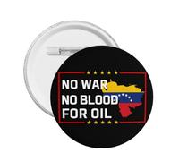 Pin de metal "No a la guerra en Venezuela" y "No a la sangre por el petróleo", 1 unidad