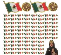 Pin de México, 100 piezas ondeando la bandera de México, bandera de solapa de aleación para traje, chaqueta, ropa, mochila, sombrero, decoración