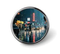 Pin de mochila con diseño de calles de la ciudad bajo una intensa lluvia, bonito broche decorativo, broches para mujer, hombre, solapas para trajes, botones de moda para sombreros, mochilas, bolsos,