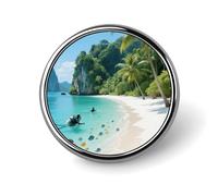 Pin de mochila con paisaje tropical de la isla Phi Phi, bonito broche decorativo, broches para mujer, hombre, solapas para trajes, botones de moda para sombreros, mochilas, bolsos, chaquetas, camisa