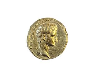 Pin de moneda de oro de Julio César romano - Hecho en Gran Bretaña de peltre chapado en oro, talla única, Peltre