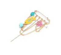 Pin de resina con diseño de pez floral, ideal para chaquetas, bolsos, accesorio artístico de peces
