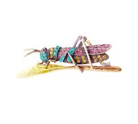 Pin de saltamontes Art Deco con adornos de cristal, elegante abrigo y bufanda, accesorio de joyería, cristales retro, talla única, como se describe