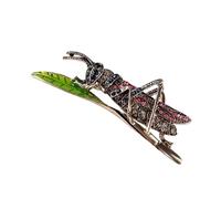 Pin de saltamontes Art Deco con adornos de cristal, elegante abrigo y bufanda, accesorio de joyería, cristales retro, talla única, como se describe