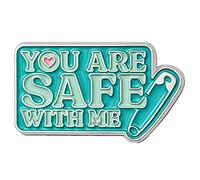 Pin de seguridad You Are Safe With Me | Regalo médico de enfermería lindo, Esmalte, Sin gemas.