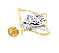 Pin de solapa con bandera de metal dorado con diseño de dragón chino