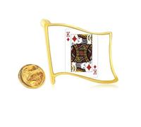 Pin de solapa con bandera de metal dorado con patrón de k jugando a las cartas
