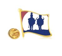 Pin de solapa con bandera de metal dorado con texto en inglés "I Love Thailand Elephant Sunset"