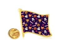 Pin de solapa con bandera de metal dorado de calabaza Happy Fear Halloween