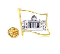 Pin de solapa con bandera de metal dorado de National Gallery in London