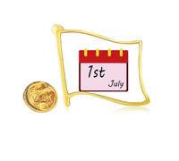 Pin de solapa con bandera de metal dorado para celebrar el Día de la Fundación del Partido Comunista de China