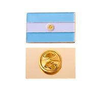 Pin de solapa con bandera rectangular de Argentina con esmalte, hecho de metal, para hombre y mujer, patriótico (pin rectangular)