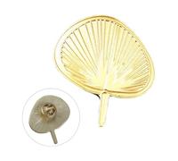 Pin de solapa con broche de abanico de metal con hojas de palma y cierre seguro para accesorios de ropa unisex e ideas. Elegante broche de metal para mujer, talla única, como se describe