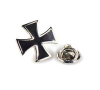 Pin de solapa con cruz negra de caballeros templarios, diseño de símbolo atemporal, perfecto para entusiastas de la historia y atuendo elegante, M, Latón, No es una piedra preciosa