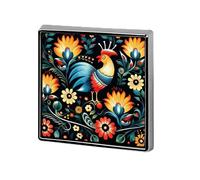 Pin de solapa con diseño de arte popular polaco personalizado para hombres y mujeres, bonito y divertido broche cuadrado de aleación de aluminio, fácil y seguro, ideal para trajes, vestidos y fiestas