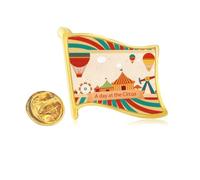 Pin de solapa con diseño de bandera de metal dorado a day at the pattern