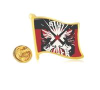 Pin de solapa con diseño de bandera de metal dorado con diseño de guitarra y rock