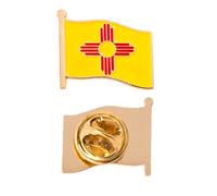 Pin de solapa con diseño de bandera de Nuevo México, esmalte de metal, para hombre y mujer, diseño patriótico, Waving Flag Lapel Pin, Metal, Sin gemas.