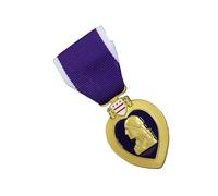Pin de solapa con diseño de corazones morados, medallas militares, insignia, respeto por los valientes, insignia decorativa, solapa de corazones morados