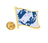 Pin de solapa con diseño de flecha, diseño redondo, diseño de bandera de metal dorado