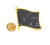 Pin de solapa con diseño de fórmula matemática de ángulo gris, diseño de cálculo de bandera dorada