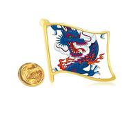 Pin de solapa con diseño de nube de dragón chino de metal dorado