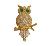Pin de solapa con forma de búho de metal, broche de con diamantes de imitación brillantes de animales de metal, bufandas, clip para chal para mujer, regalo de joyería, Pin de solapa de búho,