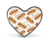 Pin de solapa con forma de corazón y perritos calientes, broche, insignia, ropa, joyería, accesorios para hombres y mujeres