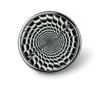 Pin de solapa con ilusión óptica en espiral, broche ligero de moda, accesorio personalizado para la solapa de la ropa.